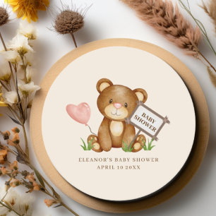 Dessous De Verre Rond Nous pouvons attendre le Baby shower