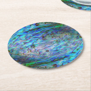 DESSOUS DE VERRE ROND NOUVELLE-ZÉLANDE KIWI PAUA