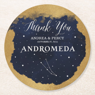 Dessous De Verre Rond Nuit étoilée céleste constellation Andromède