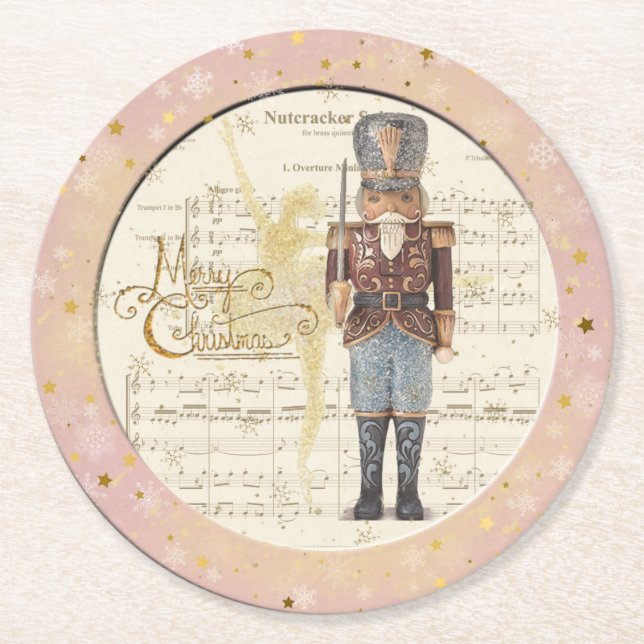 Dessous De Verre Rond Nutcracker Soldier - Arrière - plan de musique (Devant)
