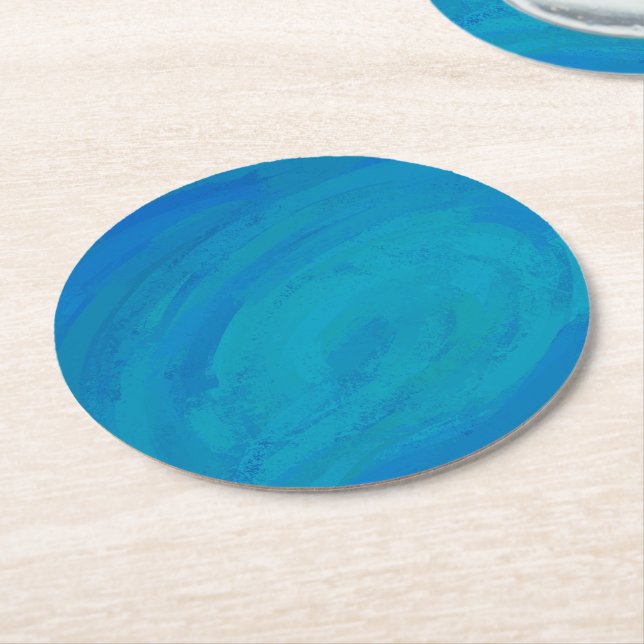 Dessous De Verre Rond Océan bleu (Incliné)