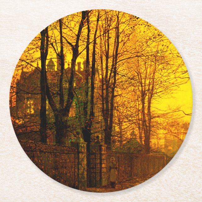 Dessous De Verre Rond Octobre Afterglow John Atkinson Grimshaw (Devant)