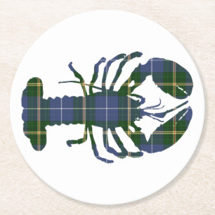 Dessous De Verre Rond Office de pâte de homard Tartan de la Nouvelle-Éco