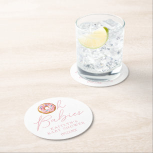 Dessous De Verre Rond Oh Baby Donut Saupoudrer Twin Girls Baby shower
