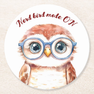 Dessous De Verre Rond Oiseau Nerd geek