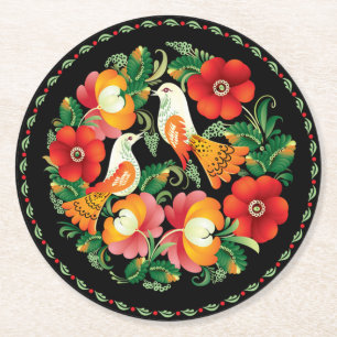 Dessous De Verre Rond Oiseaux hongrois