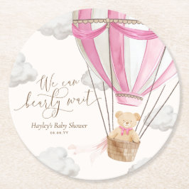 Dessous De Verre Rond On Peut Attendre Le Baby shower D'Ours En Teddy Ro