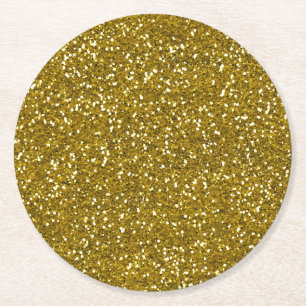 Dessous De Verre Rond Or élégant de parties scintillantes