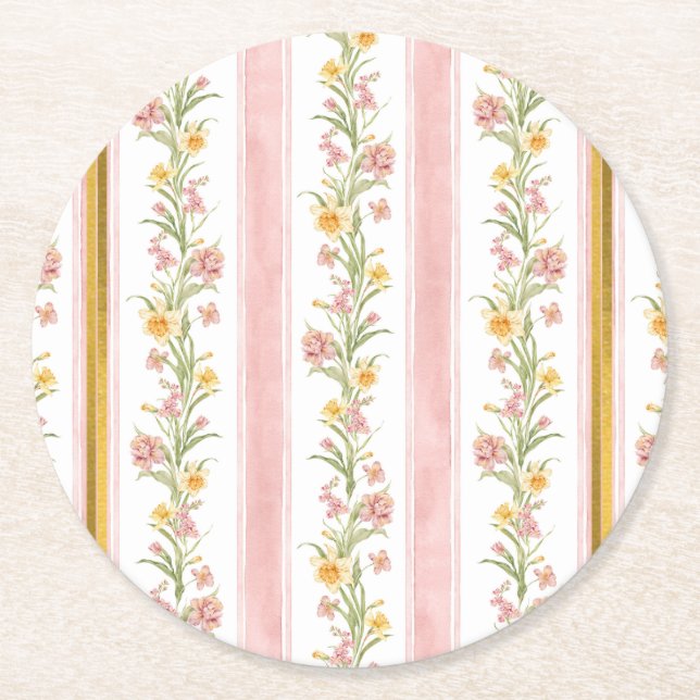 Dessous de verre rond or rose (Devant)