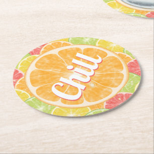 Dessous De Verre Rond Orange Citrus Slices Chaleur