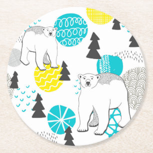 Dessous De Verre Rond Ours polaire