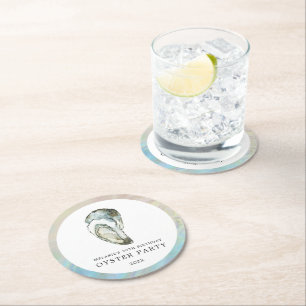 Dessous De Verre Rond Oyster Pearl  Deux huîtres