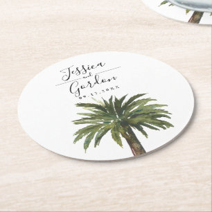 Dessous De Verre Rond Palm Dusty   Plage
