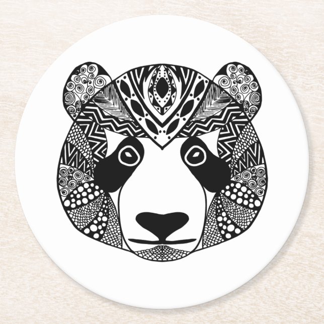 Dessous De Verre Rond Panda inspiré (Devant)