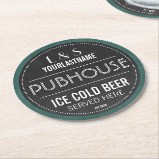Dessous De Verre Rond Panneau Chalkboard Personnalisé Couple Pubhouse