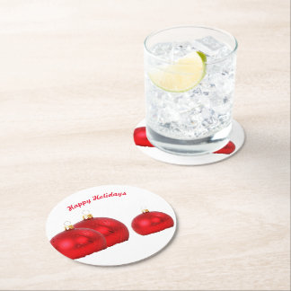 Dessous De Verre Rond Paper Coaster Happy Holidays