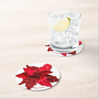 Dessous De Verre Rond Paper Coaster Happy Holidays