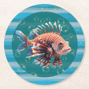 Dessous De Verre Rond Papiers de fête Lionfish pour bébés