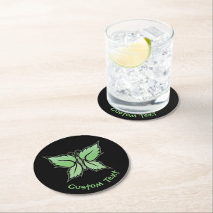 Dessous De Verre Rond Papillon à menthe