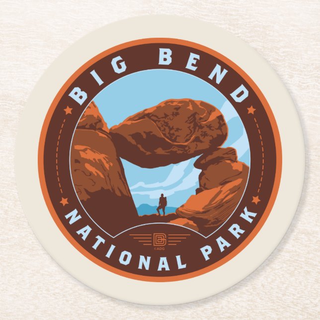 Dessous De Verre Rond Parc national de Big Bend (Devant)