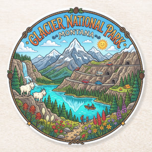 Dessous De Verre Rond Parc national de Glacier Montana