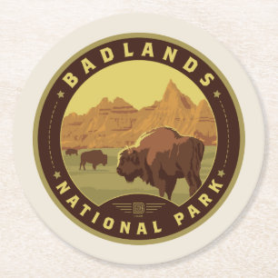Dessous De Verre Rond Parc national des Badlands