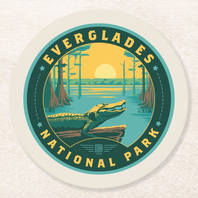 Dessous De Verre Rond Parc national des Everglades (Devant)