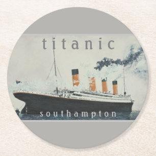 Dessous De Verre Rond Parti TITANIQUE Vintage White Star Line Ship