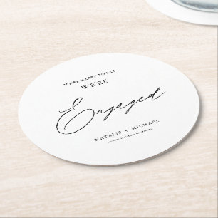 Dessous De Verre Rond Partie d'engagement pour la calligraphie noire et 