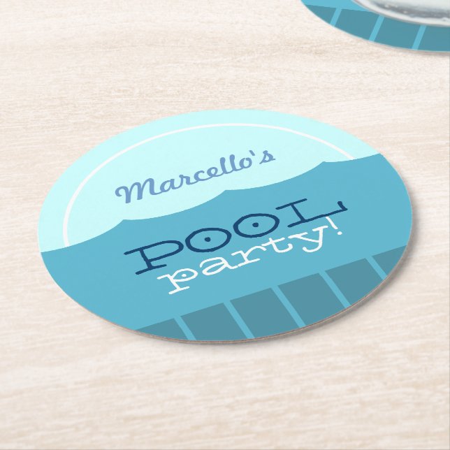 Dessous De Verre Rond Partie du pool (Incliné)