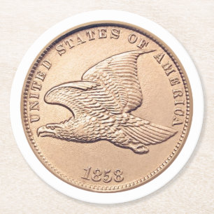 Dessous De Verre Rond Penny d'Eagle de vol