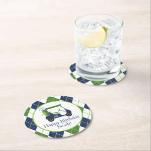 Dessous De Verre Rond Personnalisé Marine & Green Golf