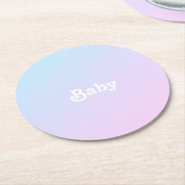 Dessous De Verre Rond Personnaliser Nom Baby shower photo, anniversaire (Incliné)