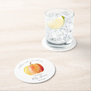 Dessous De Verre Rond Petit Baby shower Citrouille