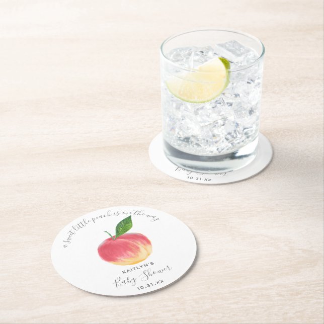 Dessous De Verre Rond Petit Baby shower doux (En situation)