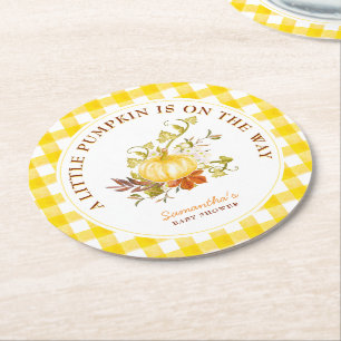 Dessous De Verre Rond Petit Citrouille en route Baby shower