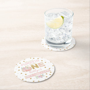 Dessous De Verre Rond Petites filles Citrouilles 1er anniversaire