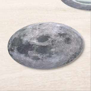 Dessous De Verre Rond Photo de lune grise