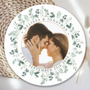 Dessous De Verre Rond Photo moderne Eucalyptus Mariage personnalisé