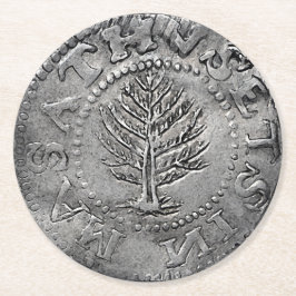 Dessous De Verre Rond Pièce de monnaie américaine tôt rare
