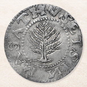 Dessous De Verre Rond Pièce de monnaie américaine tôt rare