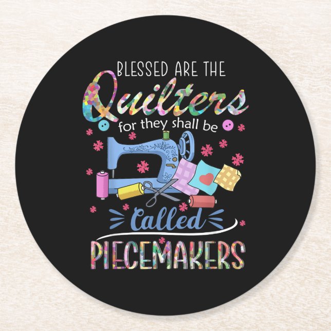 Dessous De Verre Rond Piecemakers Piecemakers Quilting Couture Cadeau (Devant)