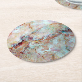 Dessous De Verre Rond Pierre rose arc-en-ciel
