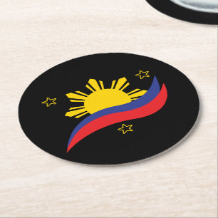 Dessous De Verre Rond Pinoy Flag