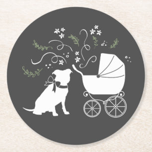 Dessous De Verre Rond Pit Bull Chien Baby shower Genre Neutre Pitbull