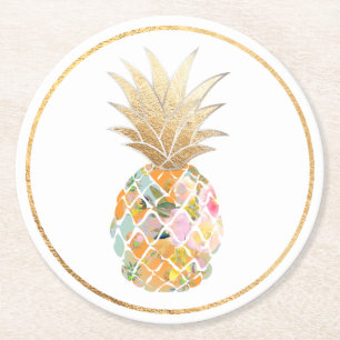 Dessous De Verre Rond PixDezines Aloha Ananas/DO-IT-YOURSELF arrière - p