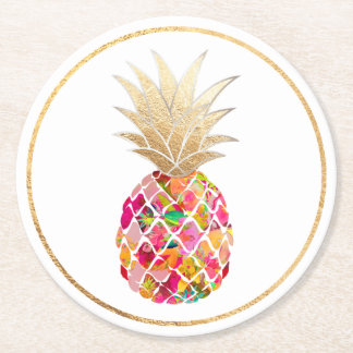 Dessous De Verre Rond PixDezines Aloha Ananas/DO-IT-YOURSELF arrière - p