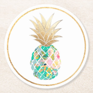 Dessous De Verre Rond PixDezines Aloha Ananas/Fond DIY
