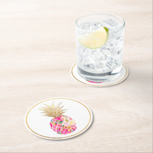 Dessous De Verre Rond PixDezines Aloha Ananas/fond DIY
