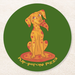 Dessous De Verre Rond Pizza Puppy